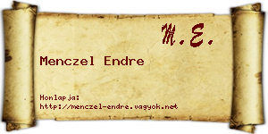 Menczel Endre névjegykártya